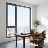 Fenêtre en aluminium HUACAI, design moderne, système de cadre encastré 1,8 mm