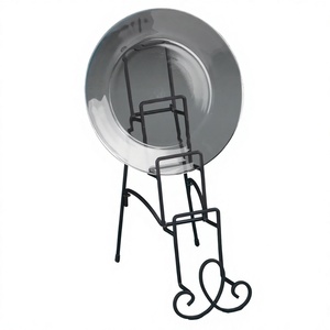 Handmade Iron Metal Plate Rack Black Finished Perfect For Kitchenware <b>Tabletop</b> Standing Multifunction Plate <b>Storage</b> Holder - Product Image 1