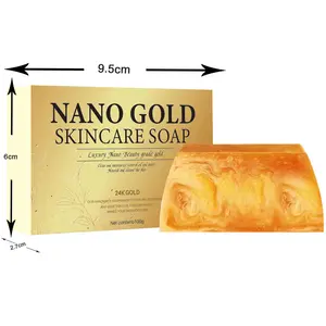 Badzubehör Hautpflegeprodukt Aminosäure 99,9 % 24K Gold Blattgold Seife Goldfolie Seife Aktivkohle Aufhellungsseife Kosmetikseife