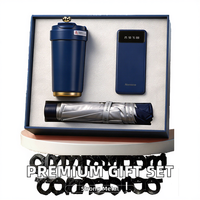 Coffret cadeau d'entreprise pour Noël : Mug de voyage, batterie externe avec écran LED, parapluie pliable UV, coffret cadeau promotionnel pour entreprises