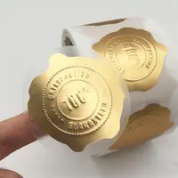 Toptan fiyat kendinden yapışkanlı özelleştirilmiş baskı temizle altın folyo çıkartmalar şeffaf Logo etiketi baskı