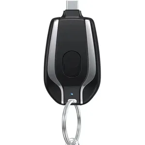Cargador Portátil Mini de 1500 mAh, Banco de Energía de Emergencia con Llavero, Banco de Energía de Bolsillo para Teléfono Móvil, para <span class=keywords><strong>iPhone</strong></span> Tipo C y Android - Product Image 2