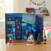 Boîte de calendrier de l'avent vide personnalisable avec logo, vente en gros, 24 jours, blocs de construction, boîte mystère, emballage OEM, coffret cadeau de Noël