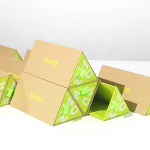 עיצוב חדש אריזת נייר קראפט מותאם אישית בצורת משולש תיבת נייר קוסמטיקה gfit קופסא בושם ליפ גלוס קופסת אריזה שפתון