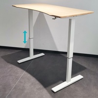Bureau d'ordinateur portable ergonomique moderne en métal à hauteur réglable avec deux pieds et base mobile à roulettes pour le bureau et l'école