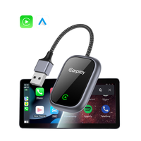 Boîtier adaptateur sans fil 2-en-1 CarPlay Android Auto Bluetooth pour convertir les voitures intelligentes filaires en connectées, avec mise à niveau en ligne et cryptage