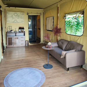 Struttura a palo in legno compensato in PVC e tela triangolo <span class=keywords><strong>tenda</strong></span> da campeggio <span class=keywords><strong>2</strong></span> stanze 5x8M quattro stagioni impermeabile per uso esterno in famiglia - Product Image 5