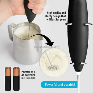 2023 Đầy Màu Sắc Cầm Tay Sữa Frother Mini Sữa Điện Whisk Pin Hoạt Động Xách Tay Uống Mixer Với Frother Đứng Cho Cà Phê