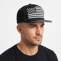 Casquette Snapback Ajustable Unisexe Adulte avec Logo Personnalisé Drapeau Américain pour Hommes, 5 Panneaux, Extérieur, Toutes Saisons, Hip Hop, Fête, Vente en Gros