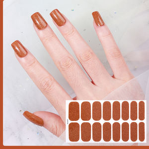 Más vendidos 2D clásico estilo japonés versátil Color puro brillo uñas envolturas impermeable brillante PET uñas arte pegatinas UV libre - Product Image 4