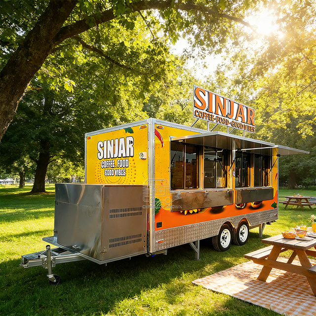 Australia Standard USA Standard Coffee Trailer Ice Cream Fast Food Mobile Kitchen Hot Dog Cart