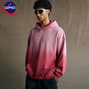 QZFSO personalizado 100% algodón francés Terry 450gsm sudaderas con capucha lavado ácido desgastado Vintage Rhinestone Boxy Fit sudaderas con capucha para hombres - Product Image 1