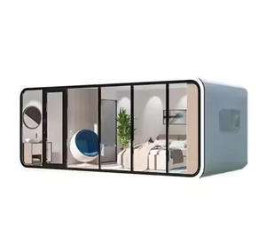Mini contenedor de casa prefabricada modular personalizado de fábrica, casas de vaina prefabricadas de Apple Home de bajo costo para centro comercial, panel sándwich de hotel - Product Image 1