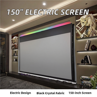 Écran de projection ALR électrique XSTROMSON de 150 pouces à montage au plafond 16:9 pour home cinéma (matériau PVC)