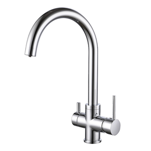 कारखाने की कीमत तीन तरफा 304 स्टेनलेस स्टील रसोई और बाथरूम के उपयोग के लिए गर्म और ठंडे पानी सिंक टैप - Product Image 1