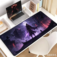Tapis de souris de jeu anime personnalisé imprimé avec fond en caoutchouc antidérapant, tissu lisse, tapis de table E-sport carré, multi-tailles, vente en gros OEM