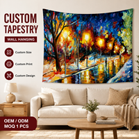 Tapisserie murale en gros sur le thème des arbres d'automne, peinture à l'huile colorée, pour chambre à coucher, salon, décoration intérieure, art mural personnalisé