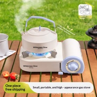 Mini réchaud à gaz butane portable pour pique-nique en plein air avec pare-vent et boîte de rangement pour usage domestique