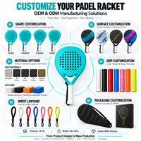 Raquette de padel hybride en fibre de carbone 12K, noyau EVA, raquette de padel professionnelle pour tournoi, OEM ODM, palas de padel personnalisées