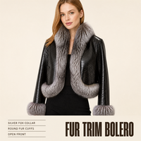 Veste d'hiver noire courte en fourrure faite à la main, effet croco, avec ceinture, pour femme, style urbain