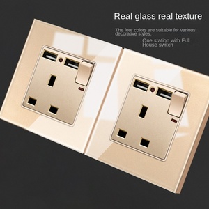 Tyelc Gold 1 Gang switch 13A Reino Unido enchufe de pared acrílico británico enchufe de pared enchufe de corriente inteligente enchufe - Product Image 3