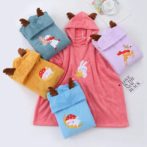 Albornoz de Microfibra de Secado Rápido para Niños con Logotipo Personalizado, Diseño de Estampado Animal Suave y Transpirable, Toalla a Prueba de Niños, Estilo Liso - Product Image 2