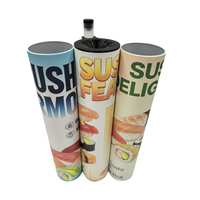 Emballage de sushi simple et élégant en forme de cylindre, tube en papier écologique et durable, vente directe d'usine
