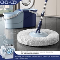 Nouveau seau de vadrouille de déshydratation automatique domestique avec poignée de nettoyage de vadrouille de carreaux de bois paresseux pliée à 360 degrés