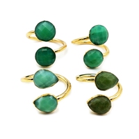 Bague en pierre véritable, anneau redimensionnable, Double druse, plaqué or, turquoises naturelles, vente en gros, cadeaux pour femmes, haute qualité, offre spéciale