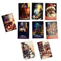 Cartes de Noël en papier avec impression couleur, 24 modèles, pack de cartes de vœux Joyeux Noël avec enveloppes et autocollants