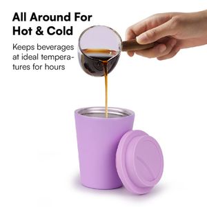 Gobelet isotherme personnalisé en acier inoxydable de 8 oz avec poignée et couvercle, isolation thermique de 12 à 24 heures, tasse à café portable pour le sport et les aliments - Product Image 3
