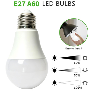 หลอดไฟ LED SMD A60 ขั้ว E27 แรงดันไฟฟ้า AC220-240V ปรับความสว่างได้สามระดับ โคมไฟพลาสติก+ฝาครอบอะลูมิเนียม CRI Ra80 ได้รับการรับรองมาตรฐาน RoHS/CE - Product Image 3