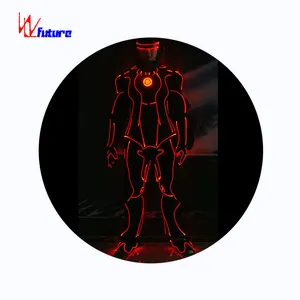 Robot Pak Cosplay Ironmans Pak Cool Ijzeren Kostuum Mans Op Maat Voor Volwassen Zwart 1 Stuk Lichtgevende Sets Prestaties