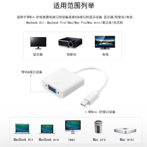 Convertidor Mini Dp a Vga con interfaz Thunderbolt para conexión de monitor y proyector, chips de alta calidad con núcleo de cobre - Product Image 5