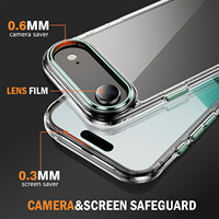 Coque de téléphone rigide transparente en PC pour iPhone 17 Air 11 12 13 Mini 14 15 Plus 16E 17 Pro Max – Étui de protection arrière fin et transparent