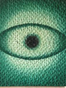 แผงไม้ตกแต่งผนังศิลปะทำจากไม้3D หรูหราทันสมัยทำด้วยมือแผงไม้สีเขียวแบบแอบสแตรกปรับแต่งเสียงได้ตามต้องการ - Product Image 4