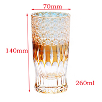 Venta caliente Edo Kiriko hecho a mano cristal copa de vino vaso de chupito nuevo diseño nueva llegada
