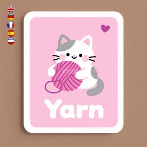 Cartes <span class=keywords><strong>de</strong></span> jeu imprimables personnalisées populaires <span class=keywords><strong>de</strong></span> l'UE Cartes flash cognitives éducatives d'animaux mignons - Product Image 2