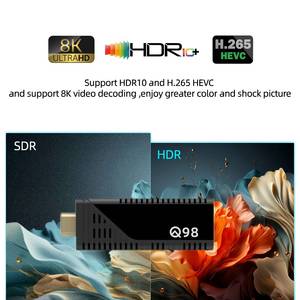 Điều khiển từ xa bằng giọng nói BT Q98 TV Stick 4K HD Android 12 ATV Launcher H618 2GB+16GB Wifi kép 2.4G+5G Wifi 6 Smart Mini USB Dongle Stick Type-C - Product Image 5