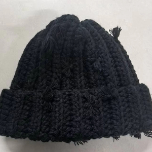 Topi Beanie rajut buatan tangan, topi Beanie Logo kustom akrilik murni hangat dan nyaman untuk perjalanan - Product Image 3