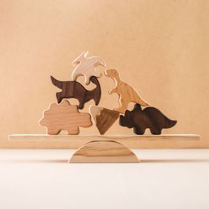 Early Educational Montessori Wooden Animal Stacking Building Block Multifunction Threading Balance See-Saw Toys for Boys Girls - Product Image 6