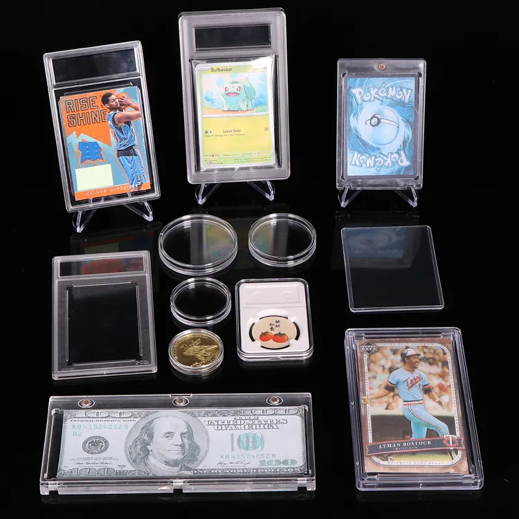 WEISHENG présentoir de cartes de sport en plastique refermable refermable à ultrasons porte-cartes magnétiques porte-cartes PSA