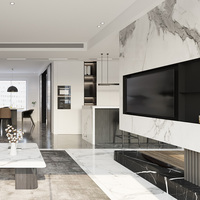 Meuble TV flottant moderne de haute qualité pour salon, avec table intégrée, idéal pour villa, fabriqué en Chine