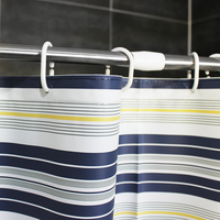 Rideau de douche en PEVA rayé bleu et jaune de style nordique, imperméable, anti-moisissure, épaissi, cloison de salle de bain