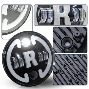 Faros Antiniebla LED de 65W con Ojos de Ángel, 12V, 7 Pulgadas, Doble Color, para Motocicleta Wrangler, DOT, 6500 Lúmenes, Ajuste Universal - Product Image 3