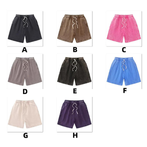 Pantalones Cortos de Felpa Francesa Vintage <span class=keywords><strong>para</strong></span> <span class=keywords><strong>Hombre</strong></span>, 100% Algodón, con Logotipo Personalizado, Corte Recto, Cintura Elástica con Cordón, <span class=keywords><strong>para</strong></span> Salir - Product Image 2
