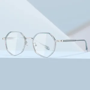 HBK 2022 TR90 computer glasses anti blue light reading for women polygon Eyeglasses Frames