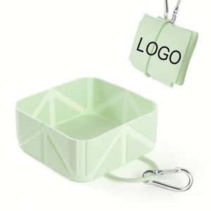 Custom Logo <b>Screen</b> Printed 2 in 1 Eco-Friendly Durable Silicone <b>Folding</b> Bowls for Cats & Dogs-Portable Outdoor Travel Bowls - Product Image 1