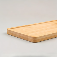 Plateau rectangulaire en bambou, couleur naturelle, pour gâteaux, café et en-cas, pour fêtes et maison, plateau de service en bambou