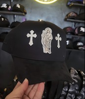 Tersedia Pengiriman Cepat Topi Suede Custom 5 Panel Original Dandi Hats Chrome Gorras Barbas Fino Innedit Dandi Hat's G5 Beard Hats Box